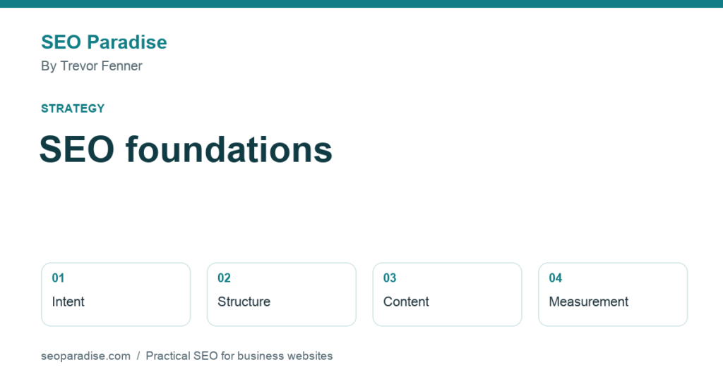 SEO Foundations for Business Websites: Strategy, Content, and Technical Basics by Trevor Fenner, SEO Paradise